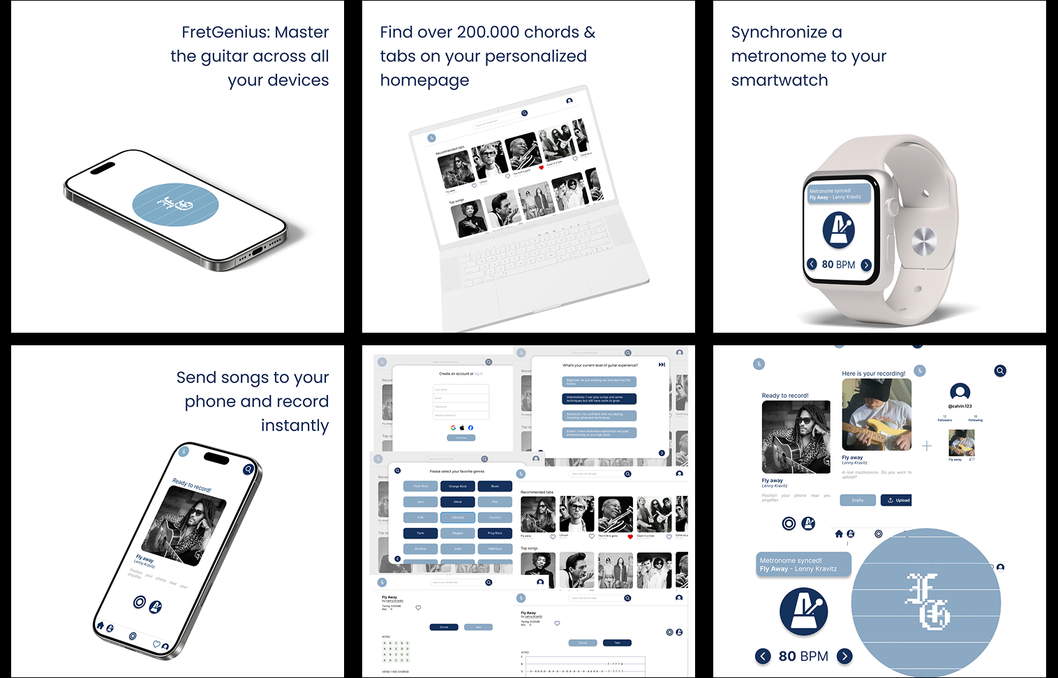FretGenius multi-device interface concept